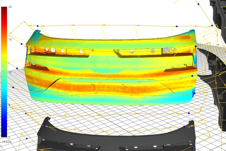Simulated paint distribution on a hood in SprayBrush