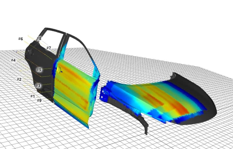 Simulation of doors and hood with all layers