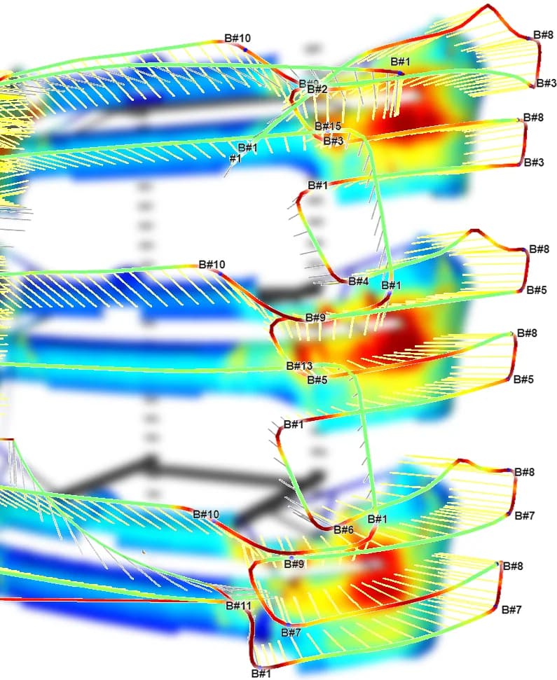 Velocity oscillation along the trajectory