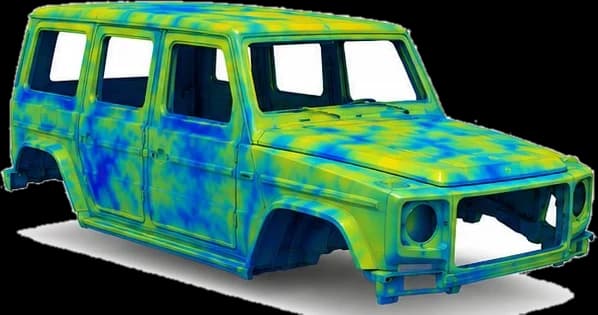 Simulated film thickness on the car body