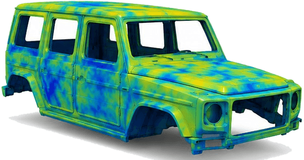 Film thickness simulation on a 3D car body